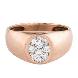 14K Rose Gold Mens Diamond Ring 1/2 cttw